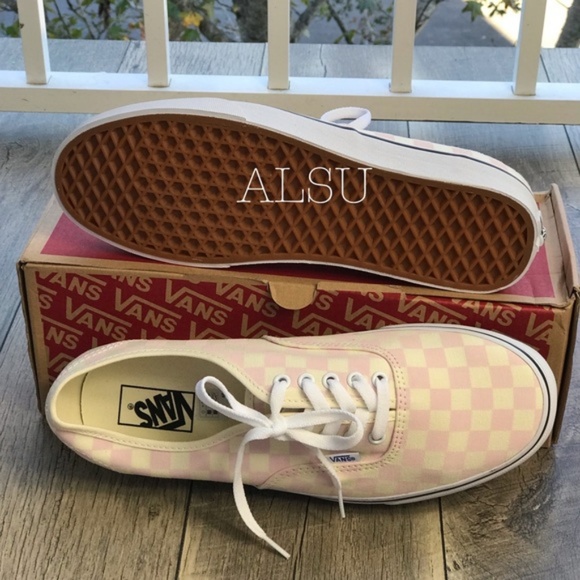 NWT VANS Authentic Checkerboard Chalk Pink Men’s - Picture 5 of 8